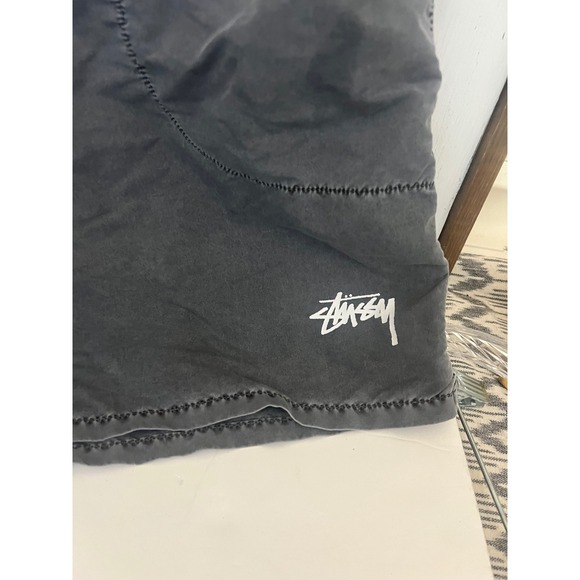 Stussy Gray Washed Nylon Drawstring Cargo Shorts Men's Size Large.     Dd - Picture 2 of 8